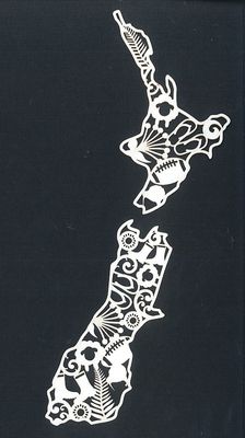 NEW ZEALAND MAP - DETAILED ICONS LASER CUT