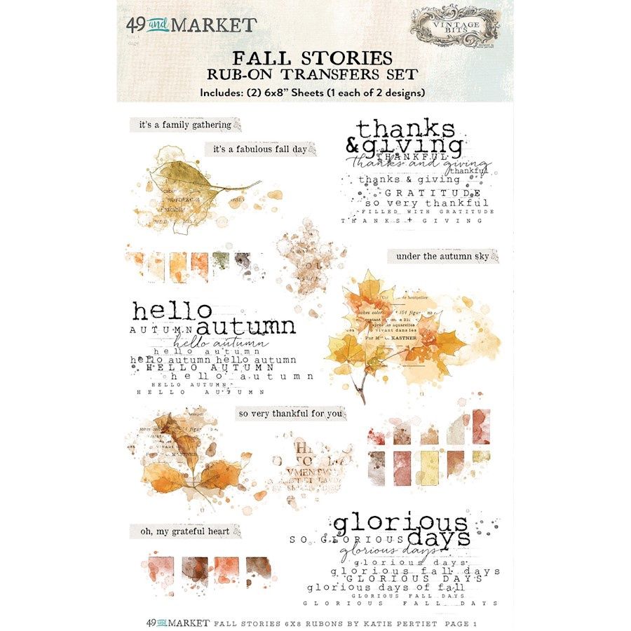 FALL STORIES RUB-ON TRANSFERS SET