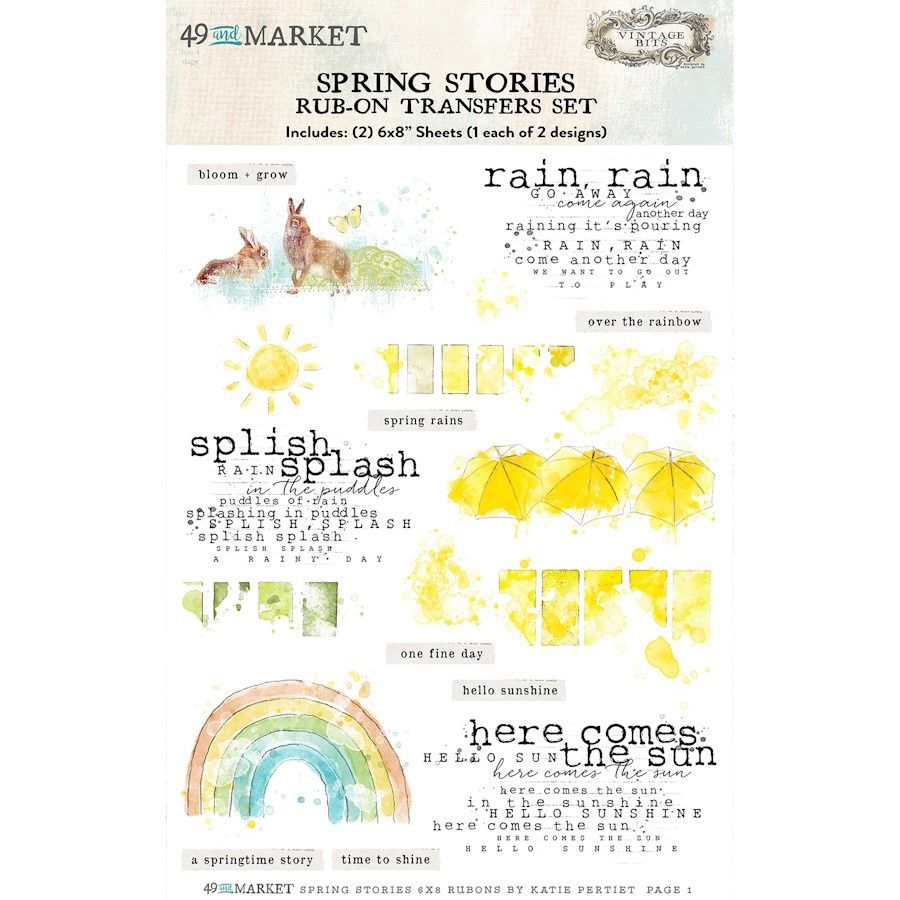 SPRING STORIES RUB-ON TRANSFERS SET