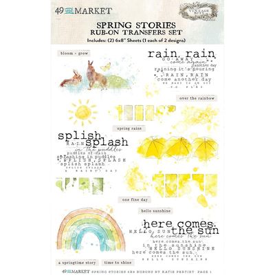 SPRING STORIES RUB-ON TRANSFERS SET