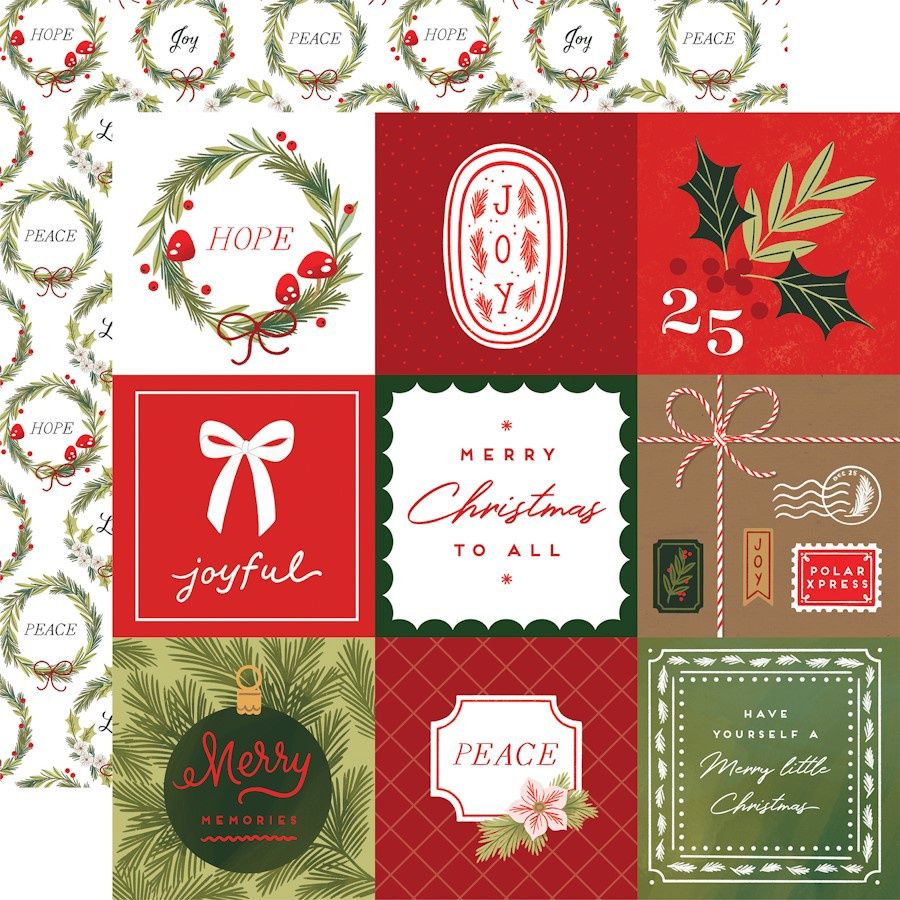 4x4 JOURNALING CARDS - CHRISTMAS JOY