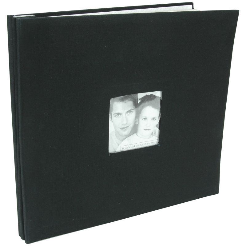 FASHION FABRIC POST BOUND ALBUMS, Colour: Black, Size: 12x12"