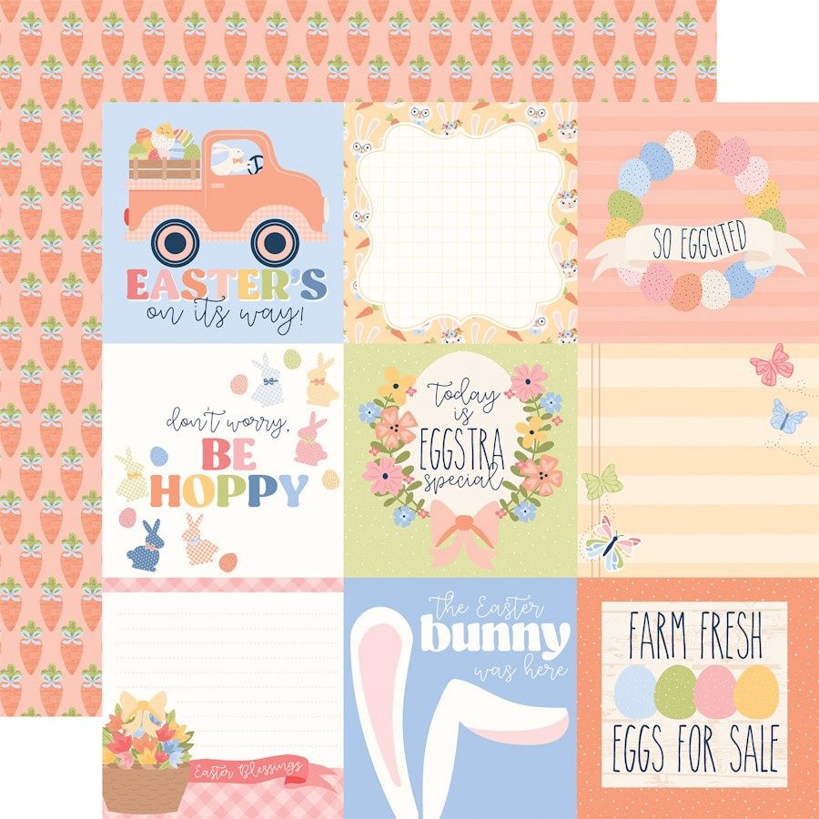 4x4 JOURNAL CARDS - BUNNIES &amp; BASKETS