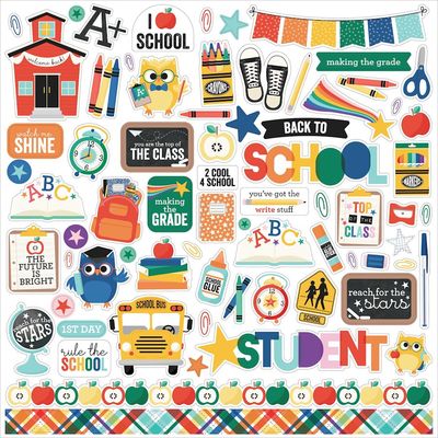 OFF TO SCHOOL ELEMENTS STICKER SHEET