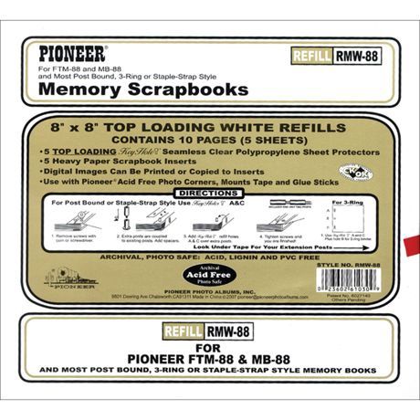 PIONEER PAGE REFILLS 8x8