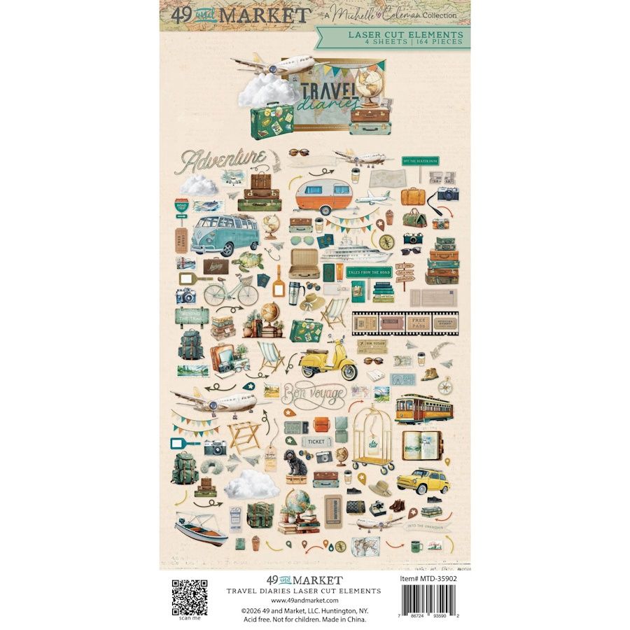 TRAVEL DIARIES LASER CUT ELEMENTS
