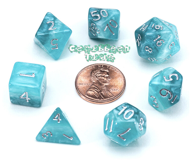 Gate Keeper Games: 7-die Set:  Mighty Tiny Dice - Caribbean Tide