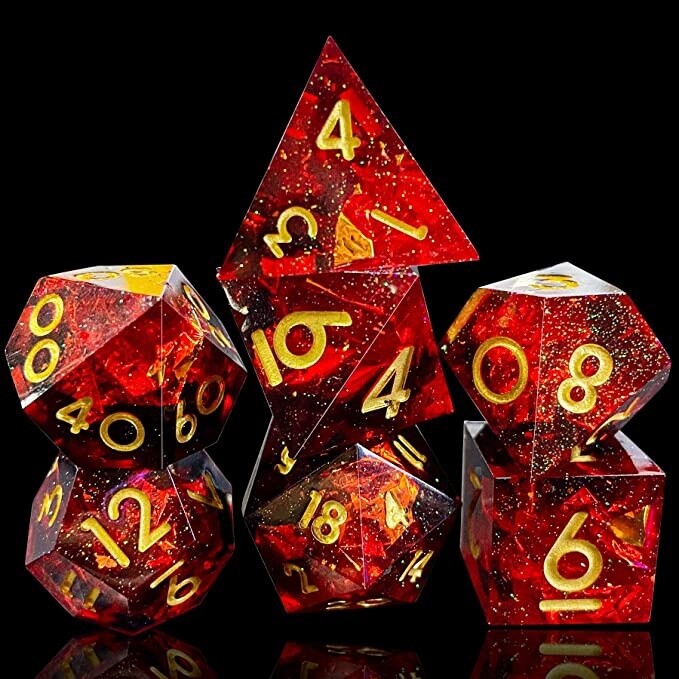 Shimmer Dice - Red & Black