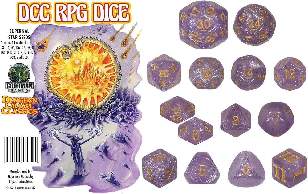 DCC RPG Dice: Supernal Star Seeds