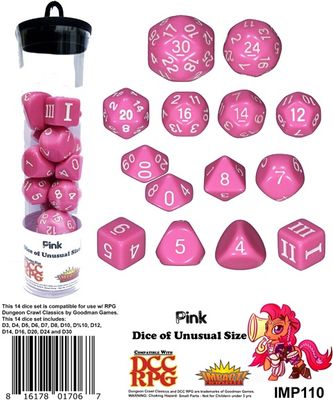 DCC Dice of Unusual Size: Pink
