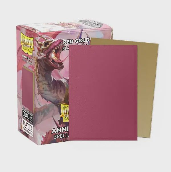 Dragon Shield: Standard Sleeves: Dual Matte - Pomegranate/Gold