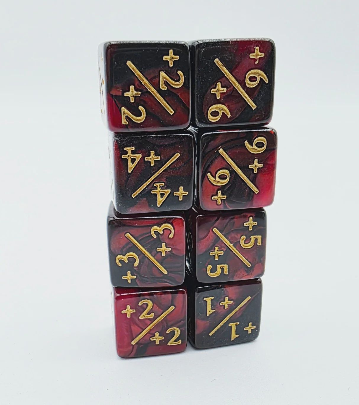 Counters for Magic - Red &amp; Black (8)