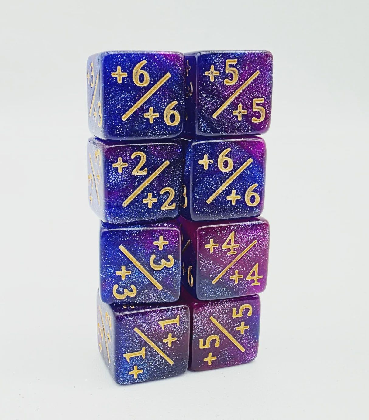 Counters for Magic - Dark Blue &amp; Purple Glitter (8)