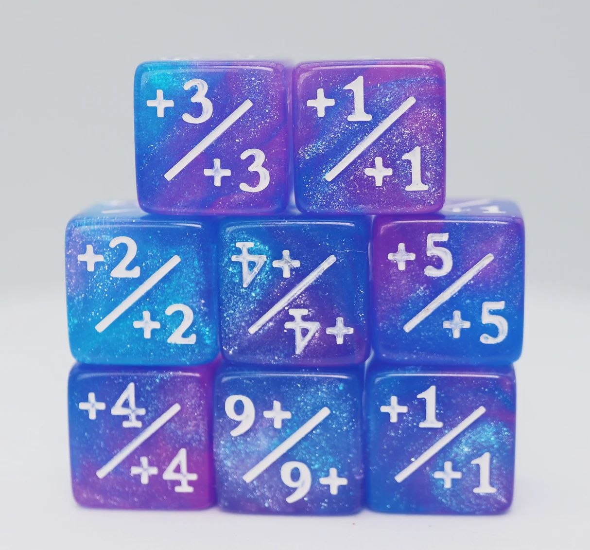 Counters for Magic - Blue &amp; Purple Glitter (8)