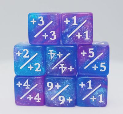 Counters for Magic - Blue &amp; Purple Glitter (8)