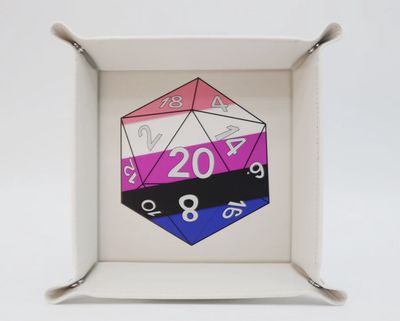 Pride D20 Snap Tray: Genderfluid