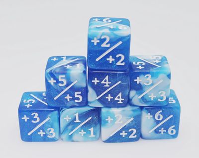 Counters for Magic - White &amp; Blue Glitter (8)
