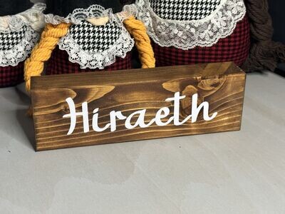 Free Standing Sign Hiraeth Shelf Sitting Solid Wood Plaque