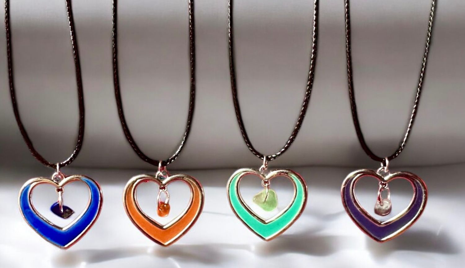 Handmade Resin and Gemstone Pendant Necklace