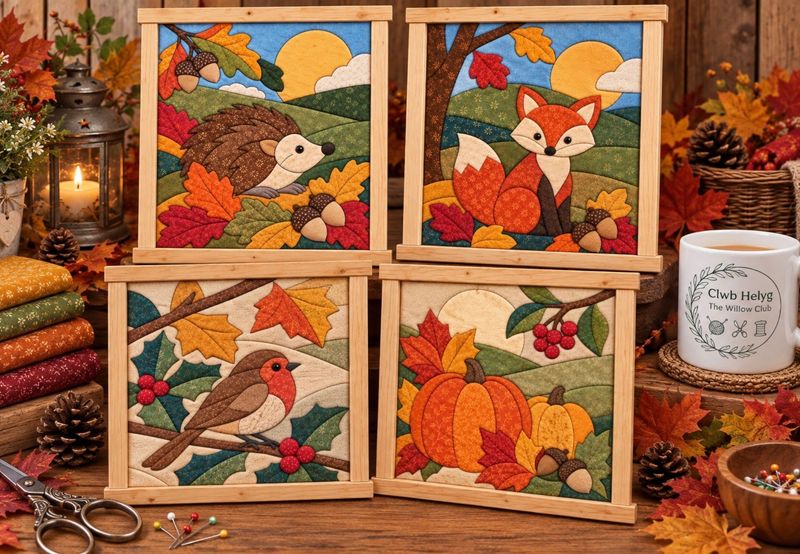 Kinusaiga Autumn Fabric Art Kit Fabric Not Included No-Sew Quilt DIY Kinusaiga Autumn Fabric Art Kit Fabric Not Included No-Sew Quilt DIY