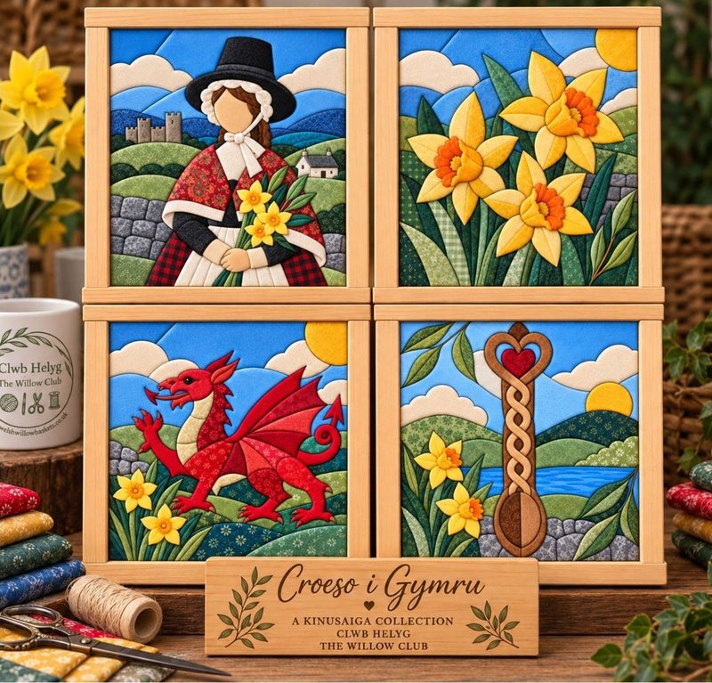 The Kinusaiga Croeso i Gymru - Welcome to Wales Collection Art Kit Fabric Not Included No-Sew Patchwork The Kinusaiga Croeso i Gymru - Welcome to Wales Collection Art Kit Fabric Not Included No-Sew Patchwork