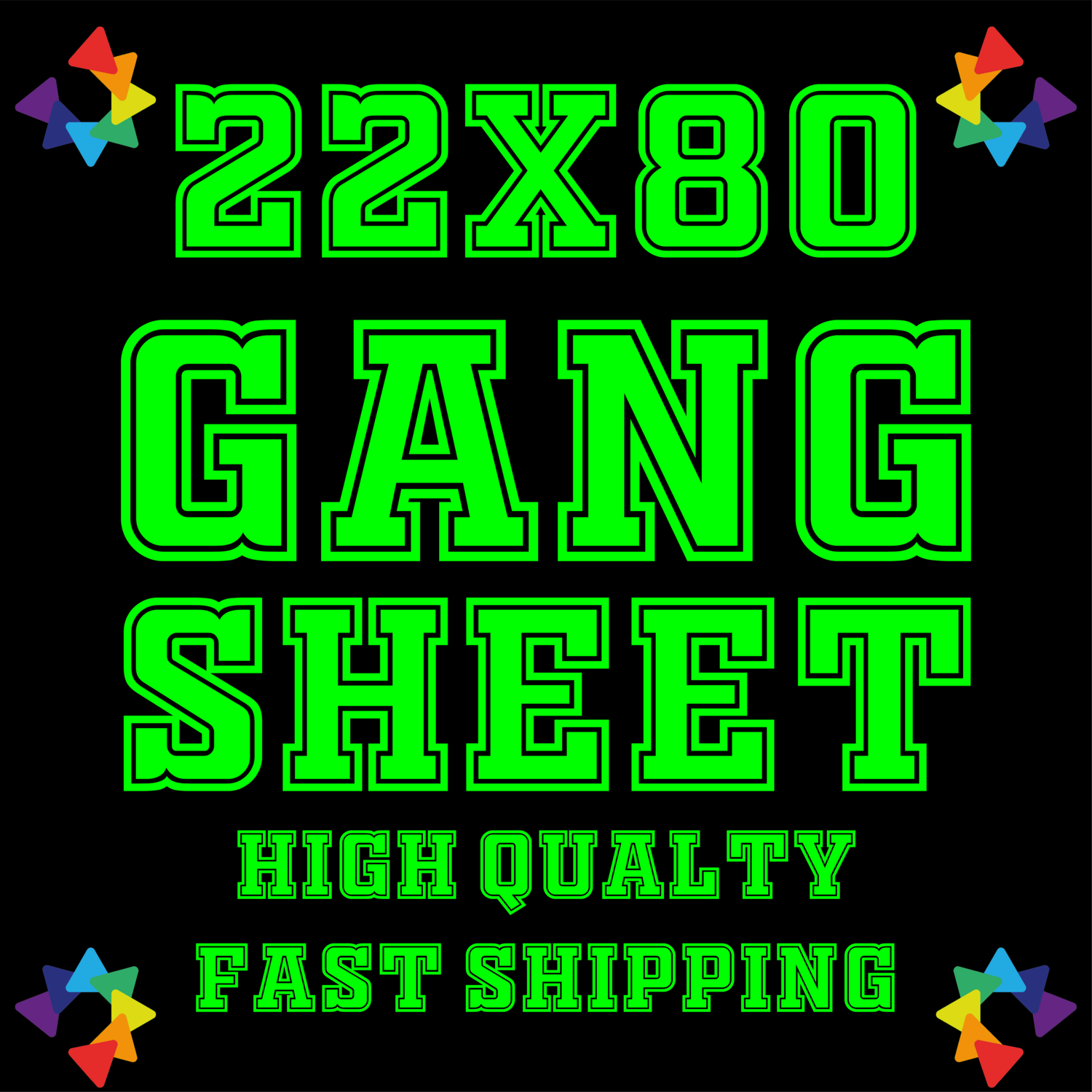 Dtf Transfer Gang Sheet 22x80 Inches 