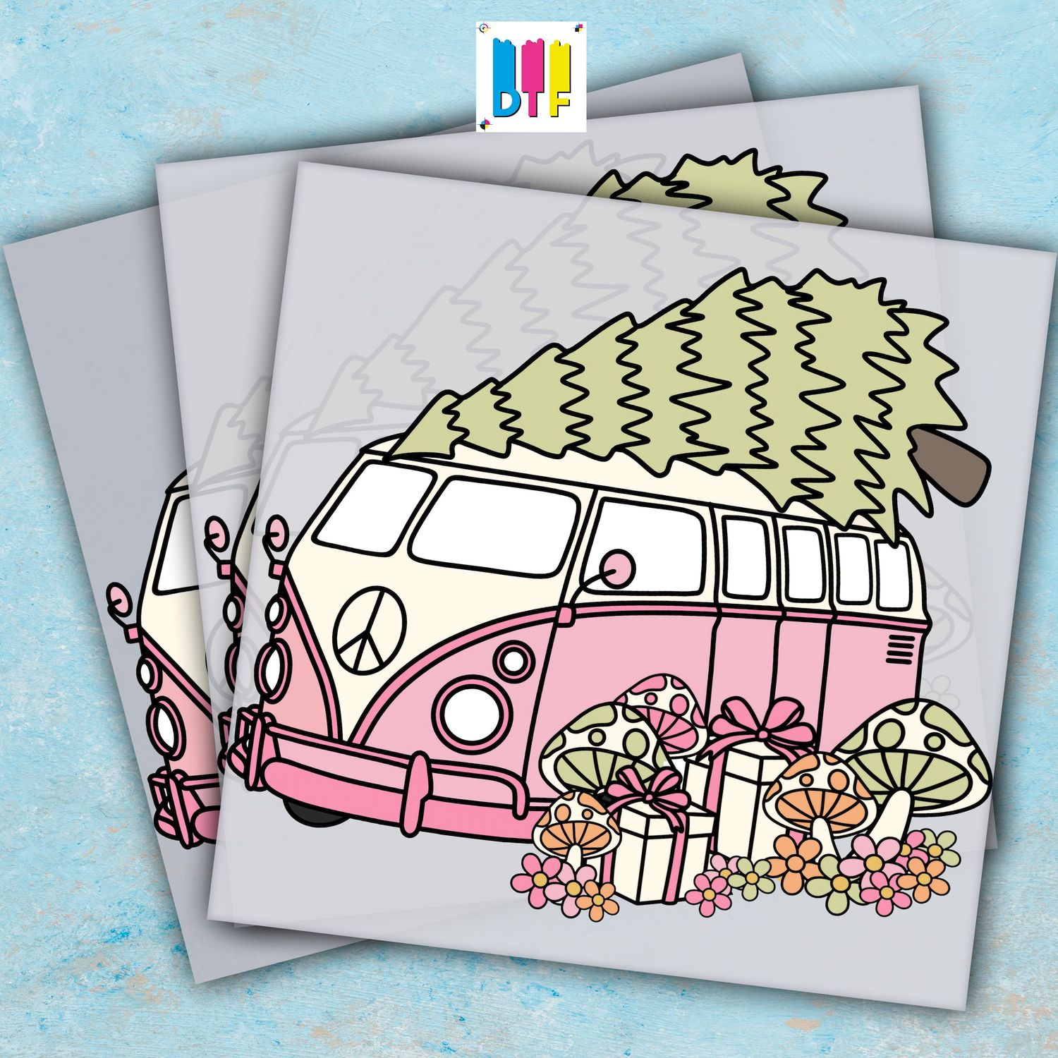 Christmas Pink Car - Ready To Press