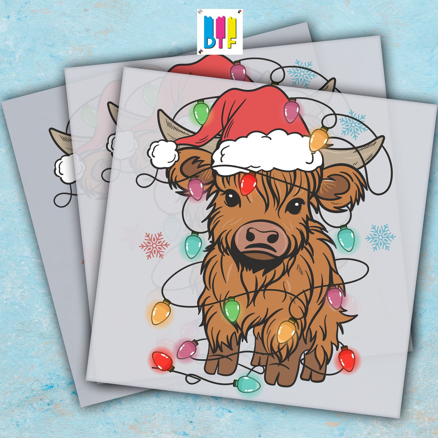 Christmas Retro Cow - Ready To Press