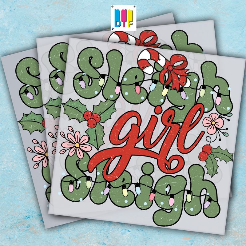 Christmas Sleigh Girl Sleigh - Ready To Press