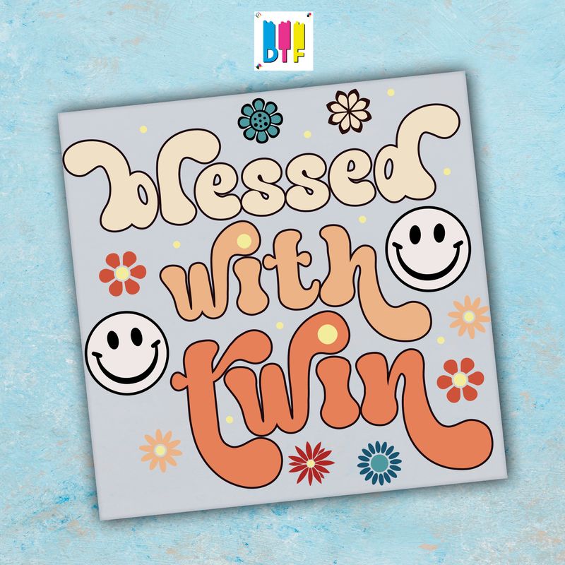 Blessed With Twin - Ready To Press - Mothers Day Gift - Mom Gift - Mama Gift