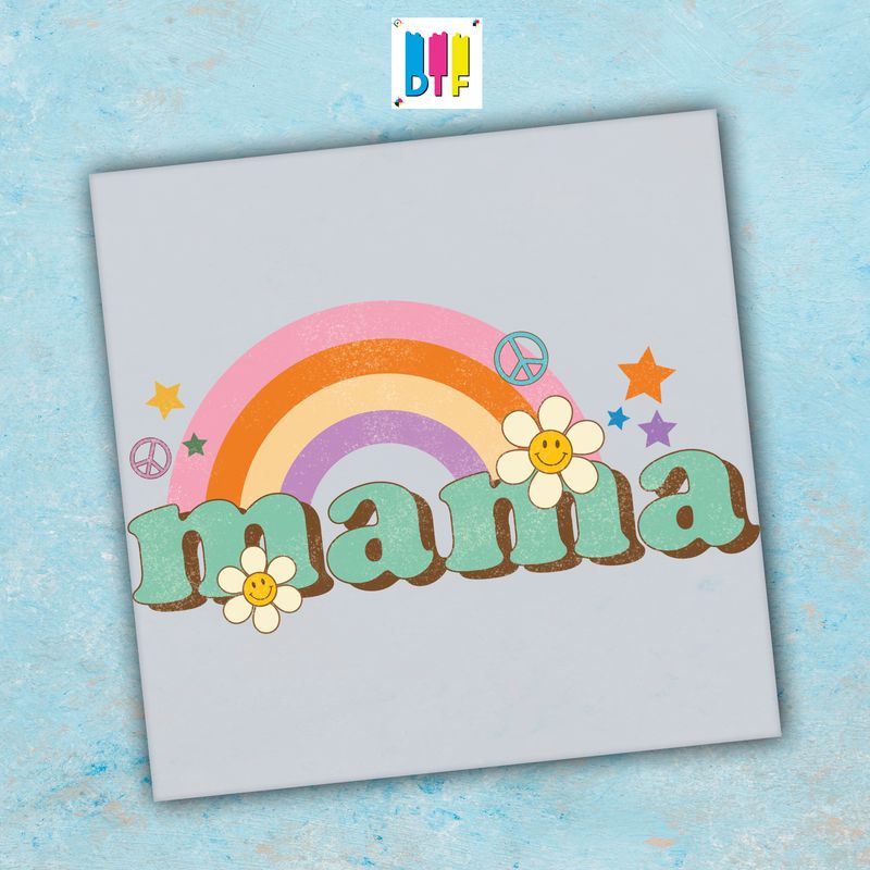 Mama Rainbow Flowers - Ready To Press - Mothers Day Gift - Mom Gift - Mama Gift