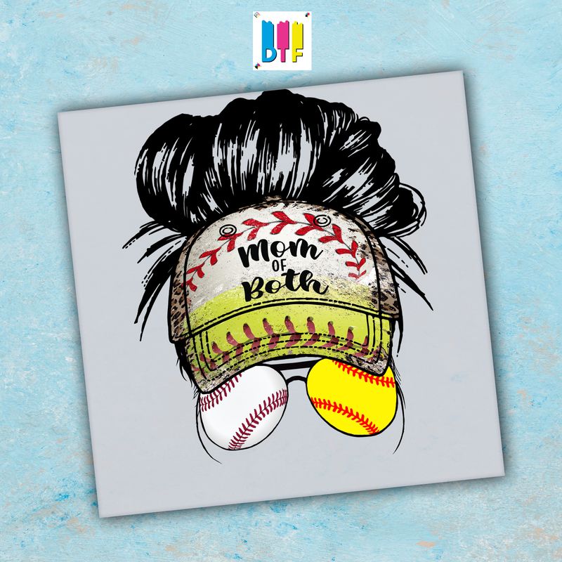 Mom of Both - Ready To Press - Mothers Day Gift - Mom Gift - Mama Gift- Sport Mom - Baseball Softball