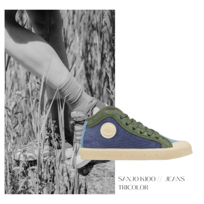 Sanjo K100 Bombazine Jeans Tricolor - Retro Sneaker