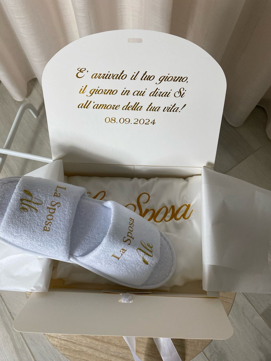 Box Sposa vestaglia e ciabatte