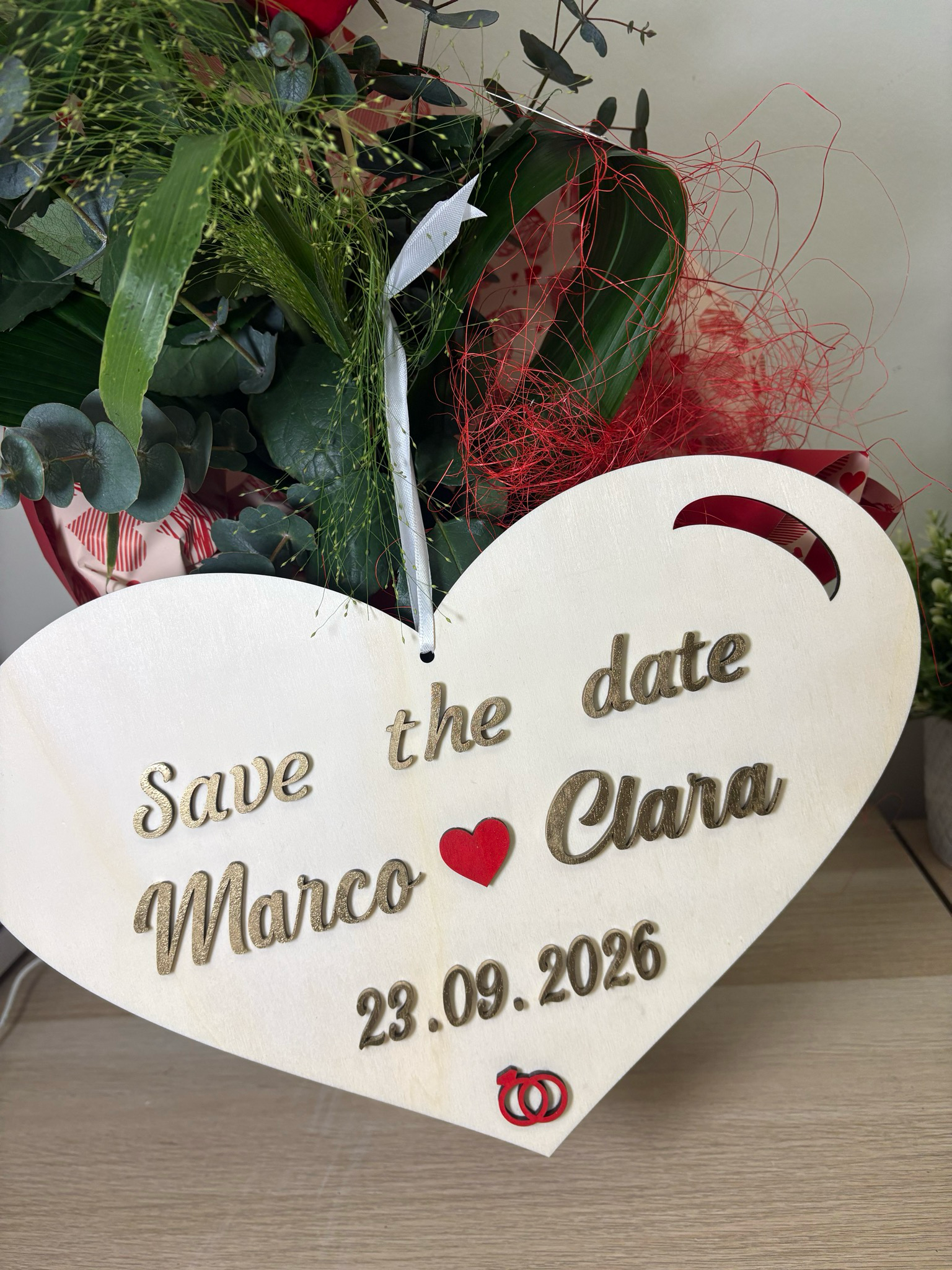Cuore in legno personalizzato