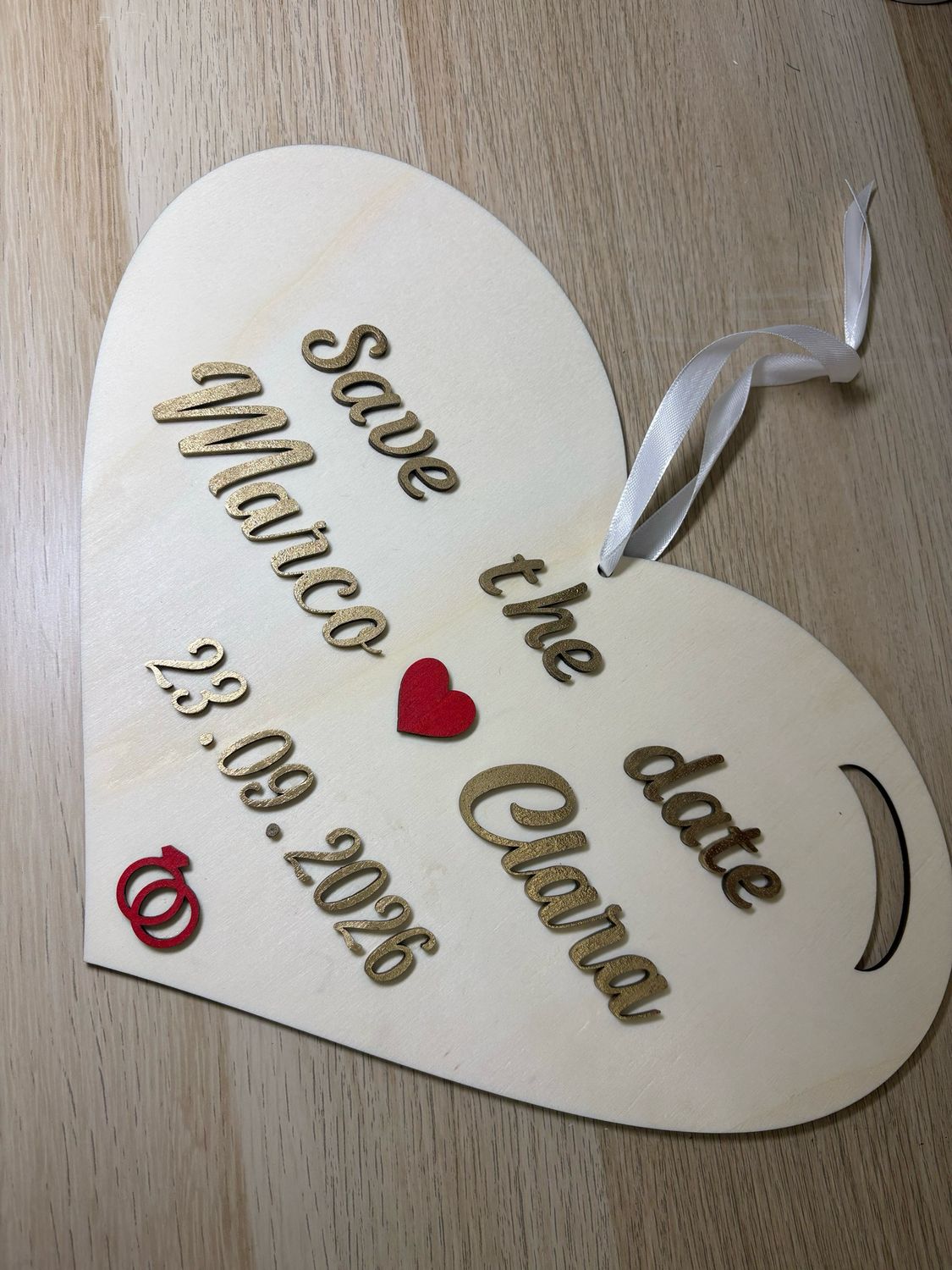 Cuore in legno personalizzato