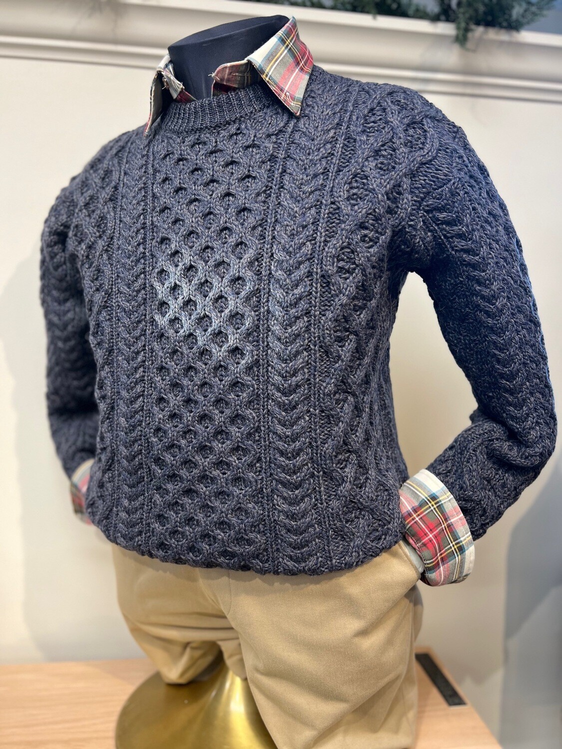 Cable clearance fisherman sweater