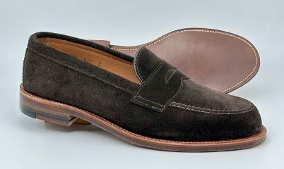 Alden Chocolate Suede Penny Loafer - Van Last  - **Pre-Order Only** Style #6176F
