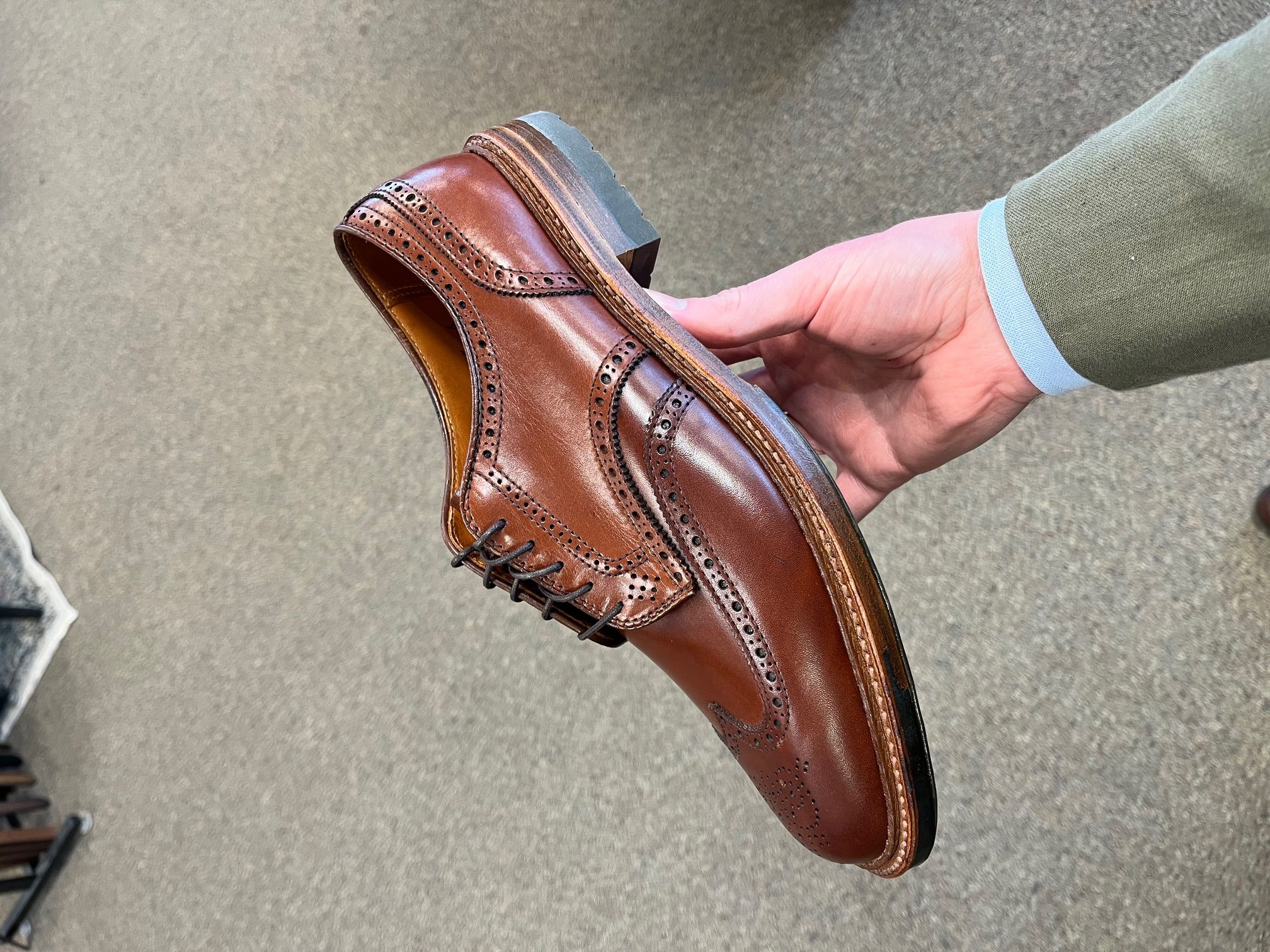 **Just Arrived**Alden x Zahner's Clothiers Exclusive Makeup - Short-Wing Blucher in Tan Michigan Calfskin - Style #D5533C