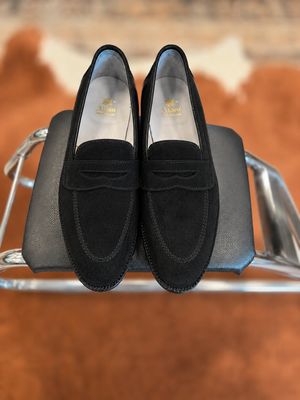 Zahner's X Alden - New Style! - Black Suede Penny Loafer - **Pre-Order Only** Zahner's X Alden - New Style! - Black Suede Penny Loafer - **Pre-Order Only**