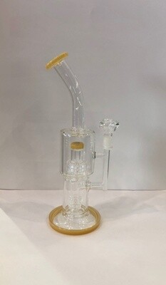 Double Perk Bent Neck Bong (13in)
