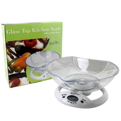 Glass Top Kitchen Scale with Large Bowl