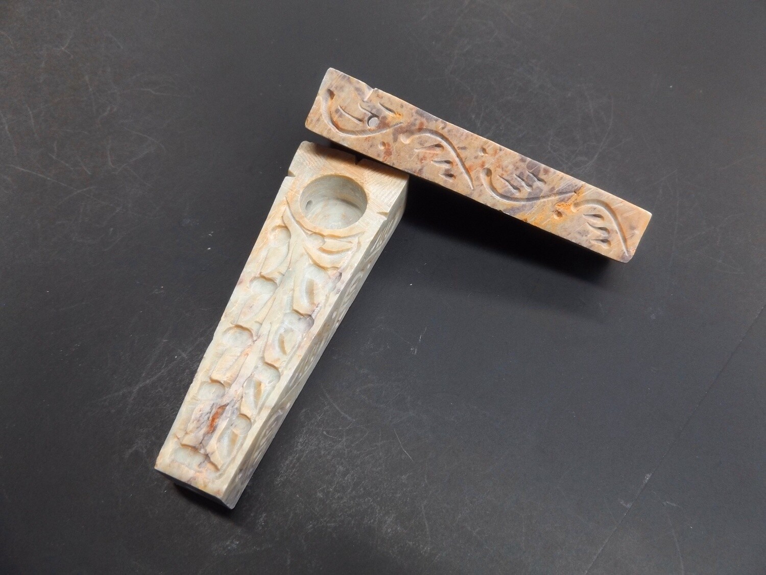 Engraved/Regular Stone Trapezoid Hand Pipe
