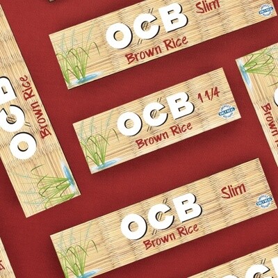 OCB Brown Rice Unbleached Rolling Papers Display