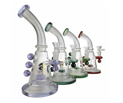 Tsunami Glass - 9&quot; Three Ball Showerhead Perc Banger Hanger Water Pipe