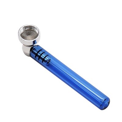 Glass Bulb Handle Pipe With Metal Bowl