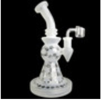 9&quot; Frosted Cone Showerhead Banger Hanger Rig - (With 14M Banger)