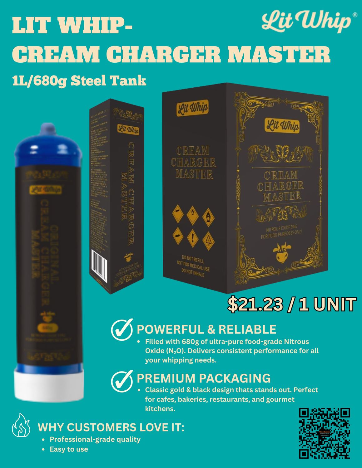 Lit Whip® Cream Master Tanks