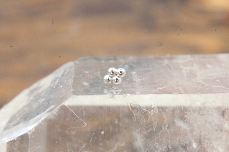 Threadless White Gold Quad Bead Top