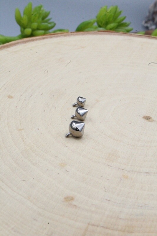 Threaded Titanium Spiked Bead Ends